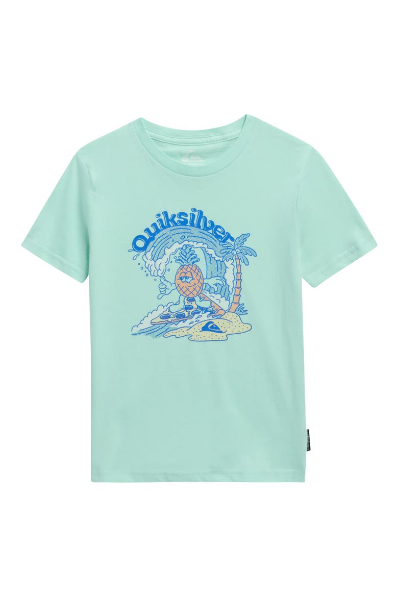 Kids' Pizza & Pineapple Cotton Graphic T-Shirt, Main, color, BROOK GREEN
