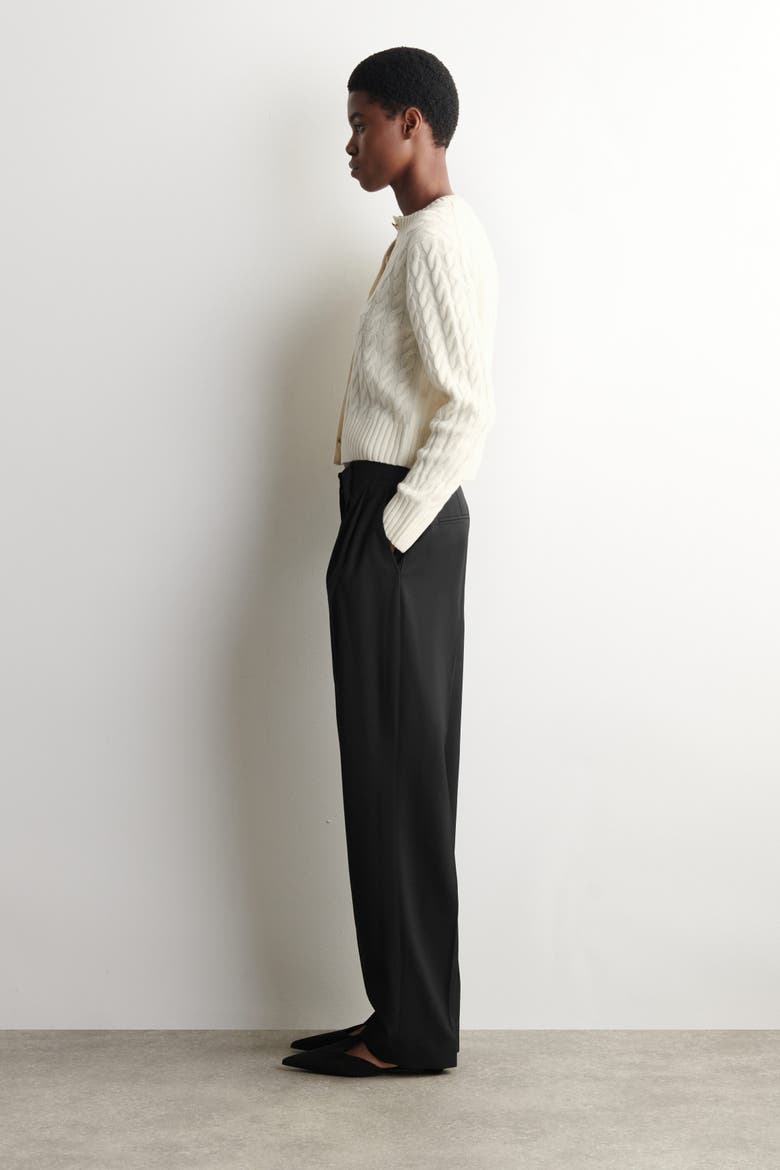 Cable-Knit Merino Wool Cardigan, Alternate, color, IVORY