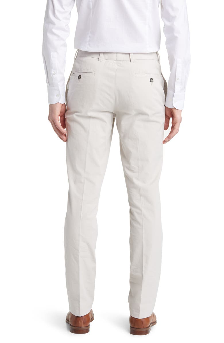 Berle Trim Fit Cotton Poplin Dress Pants, Alternate, color, Stone
