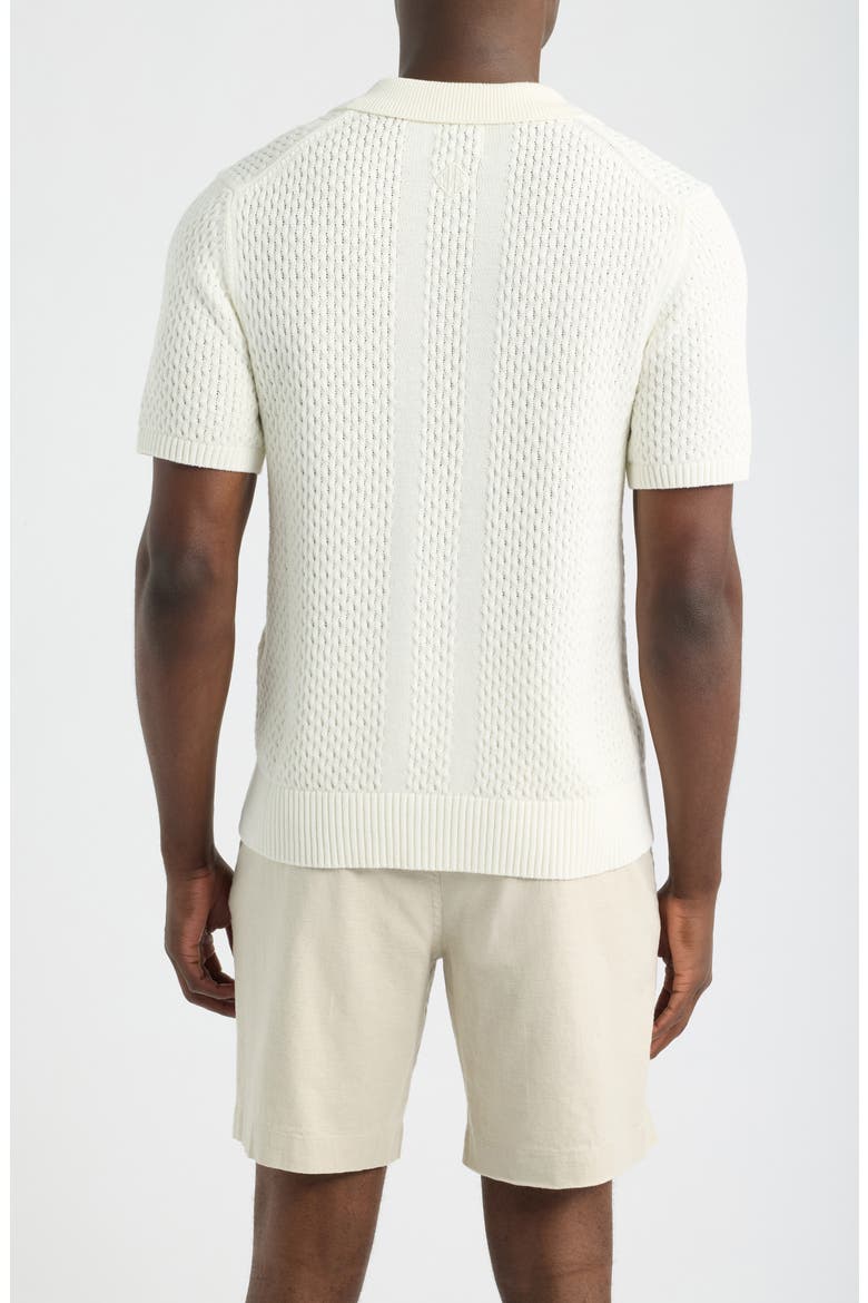 Santino Textured Cotton Polo Sweater, Alternate, color, ECRU- 17
