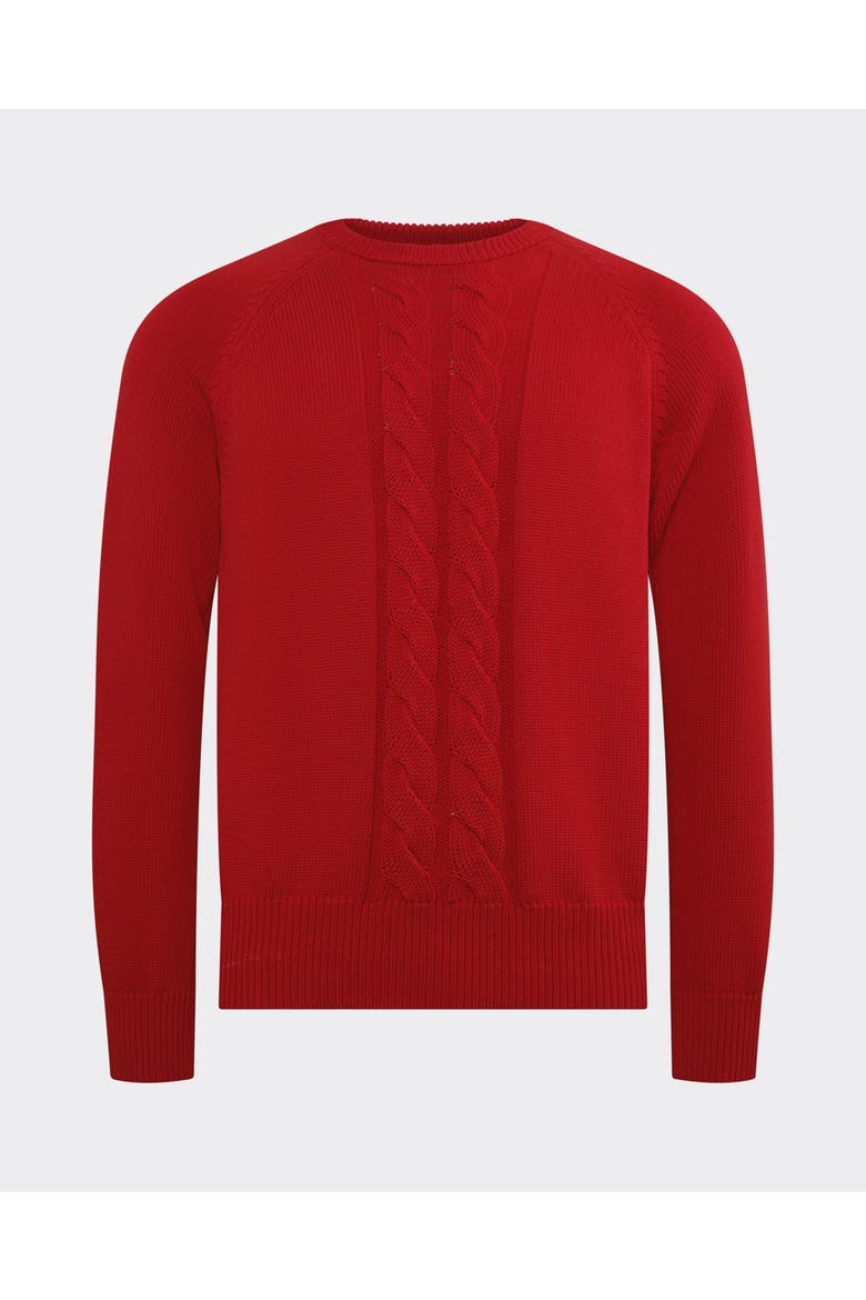 Cotton Cableknit Sweater, Main, color, Red