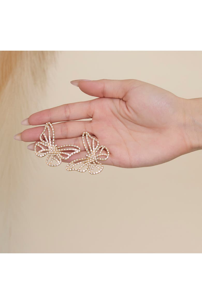 Textured Butterfly Gold-Tone Stud Earrings, Alternate, color, Gold