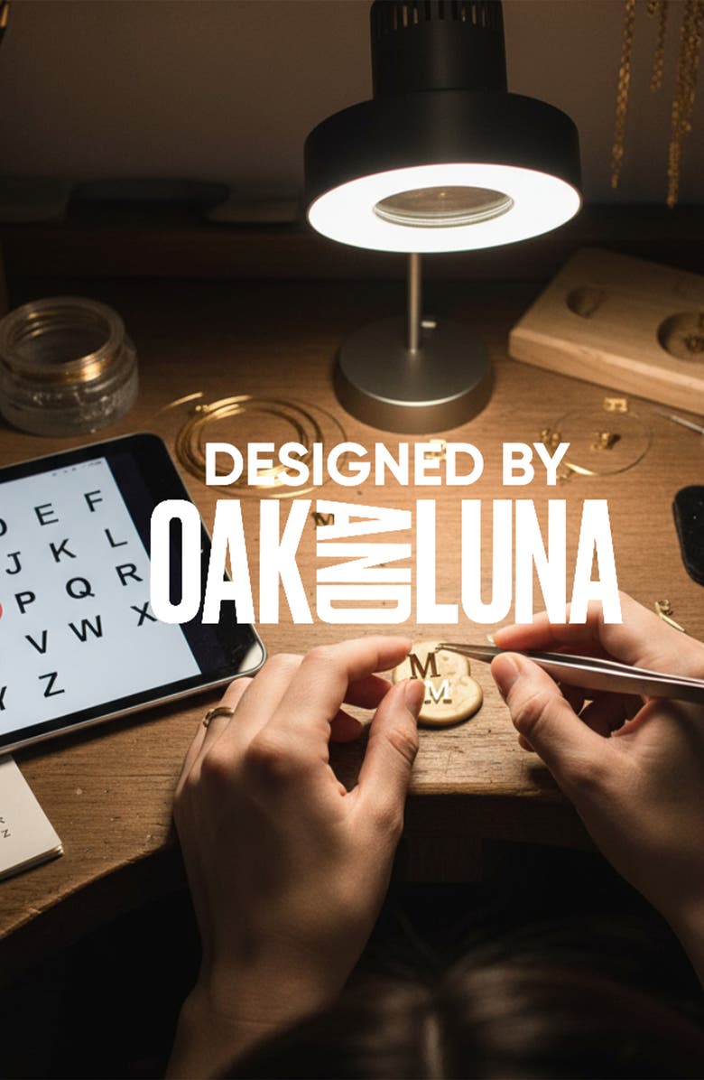 Oak & Luna Inez Initial Necklace -  18K Gold Plated Silver, Alternate, color, Letter E