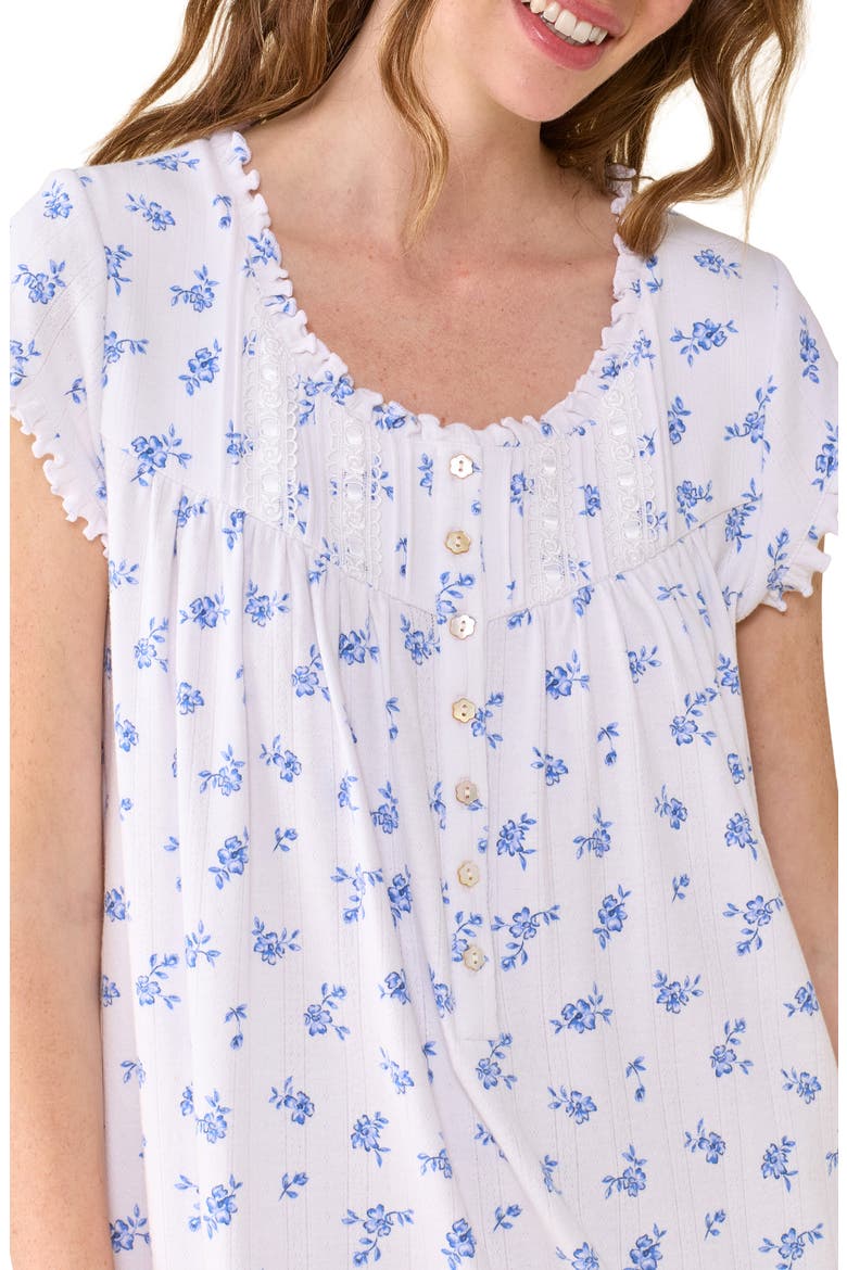 Waltz Stretch Cotton Nightgown, Alternate, color, WHT/ DITS