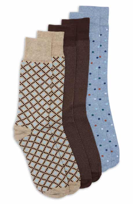 3-Pack Graph Pindot Dress Socks