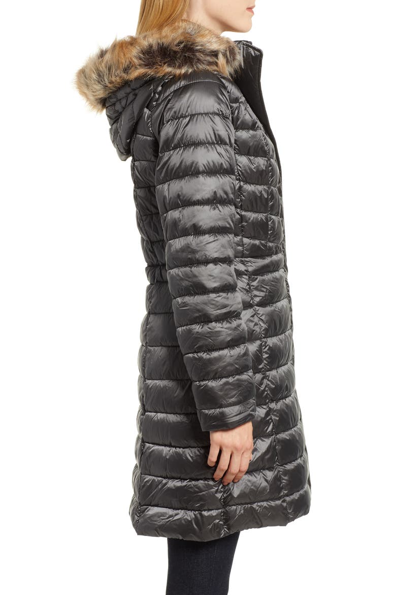 Berneray Faux Fur Trim Quilted Jacket, Alternate, color, ASH GREY
