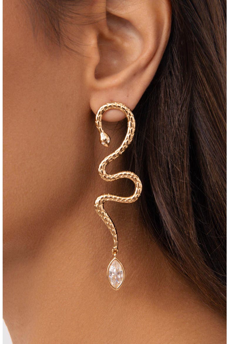 Serpentina Single Statement Drop Earring, Alternate, color, GOLD