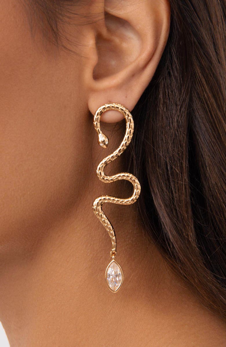 Ettika Serpentina Single Statement Drop Earring, Alternate, color, Gold