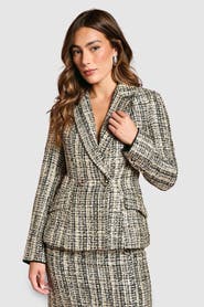 Coast Sequin Tweed Fitted Blazer