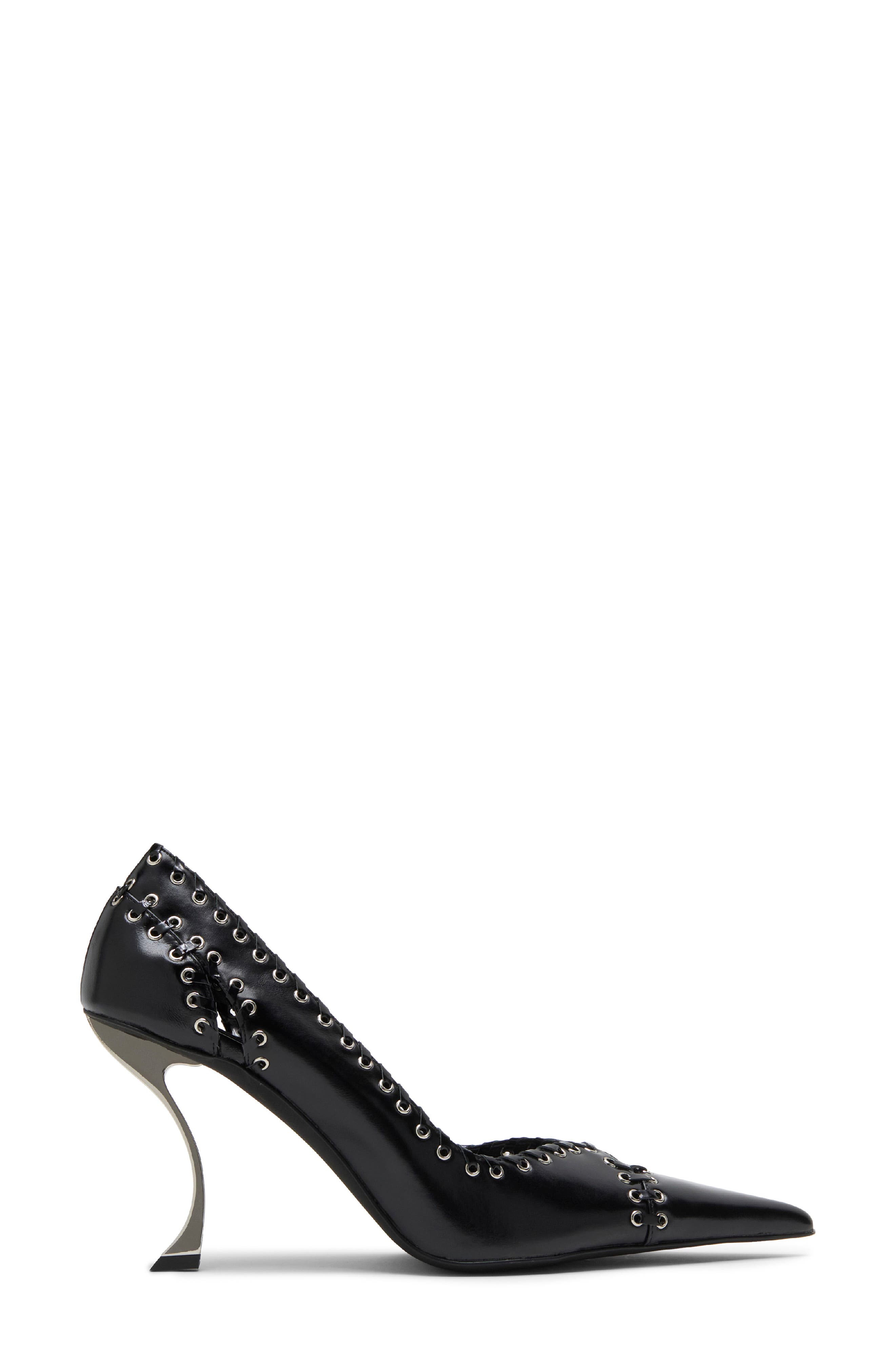 Fix Me Pointed Cap Toe Pump, Alternate, color, BLACK