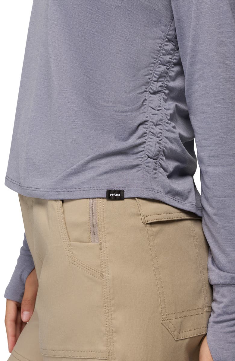 prAna Gathered Long Sleeve T-Shirt, Alternate, color, Taro