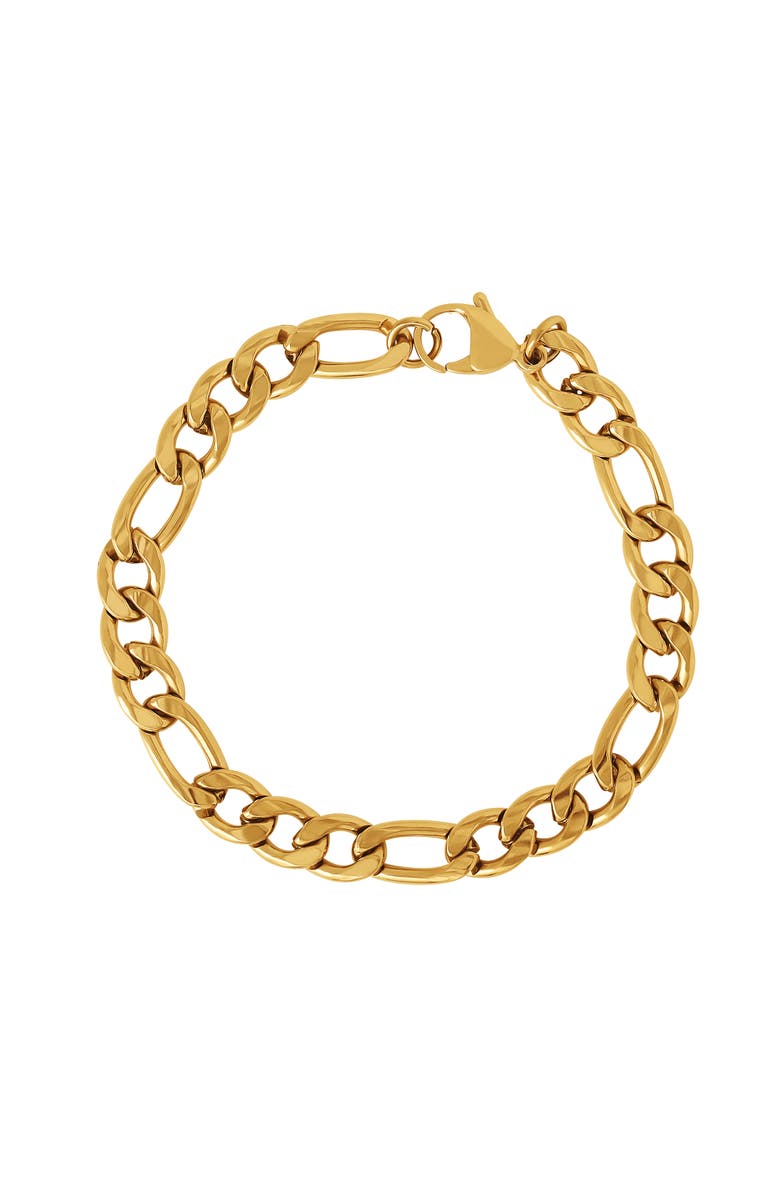 Lucky Brand Figaro Chain Bracelet, 8.5'' Chain, Main, color, Gold