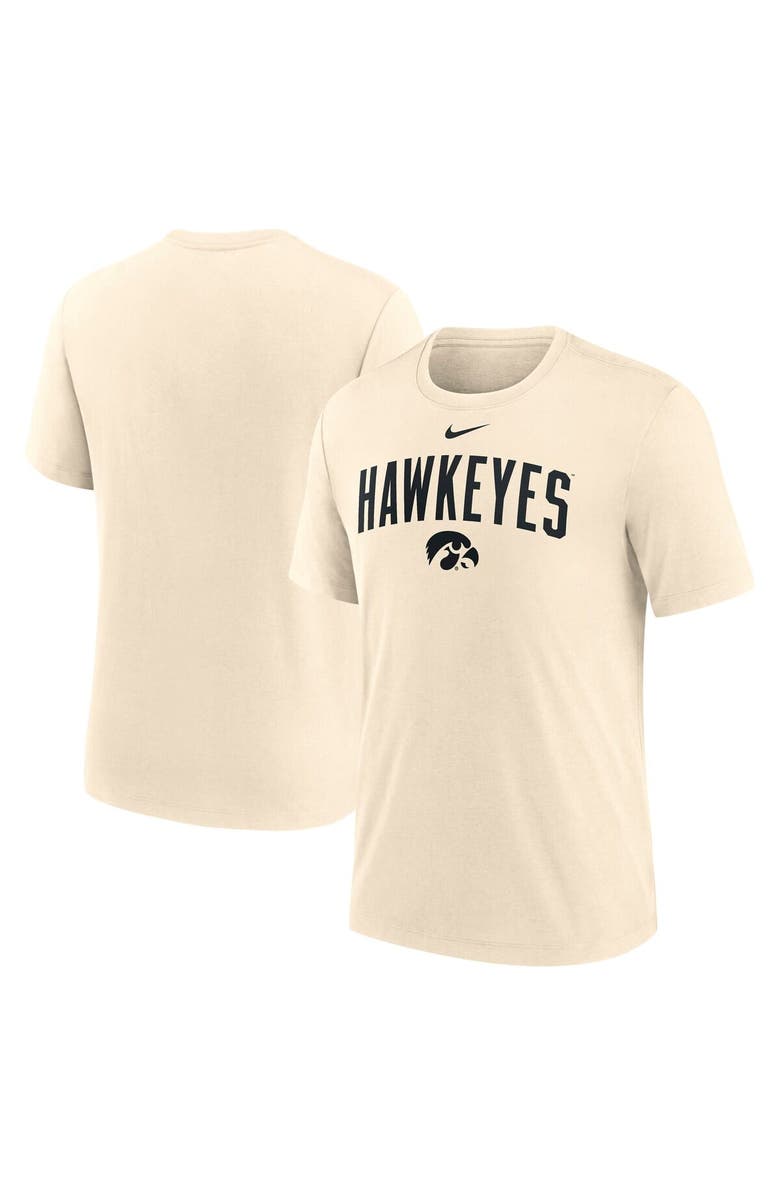 Nike Men's Nike Natural Iowa Hawkeyes Arch Logo Triblend T-Shirt, Alternate, color, Natural