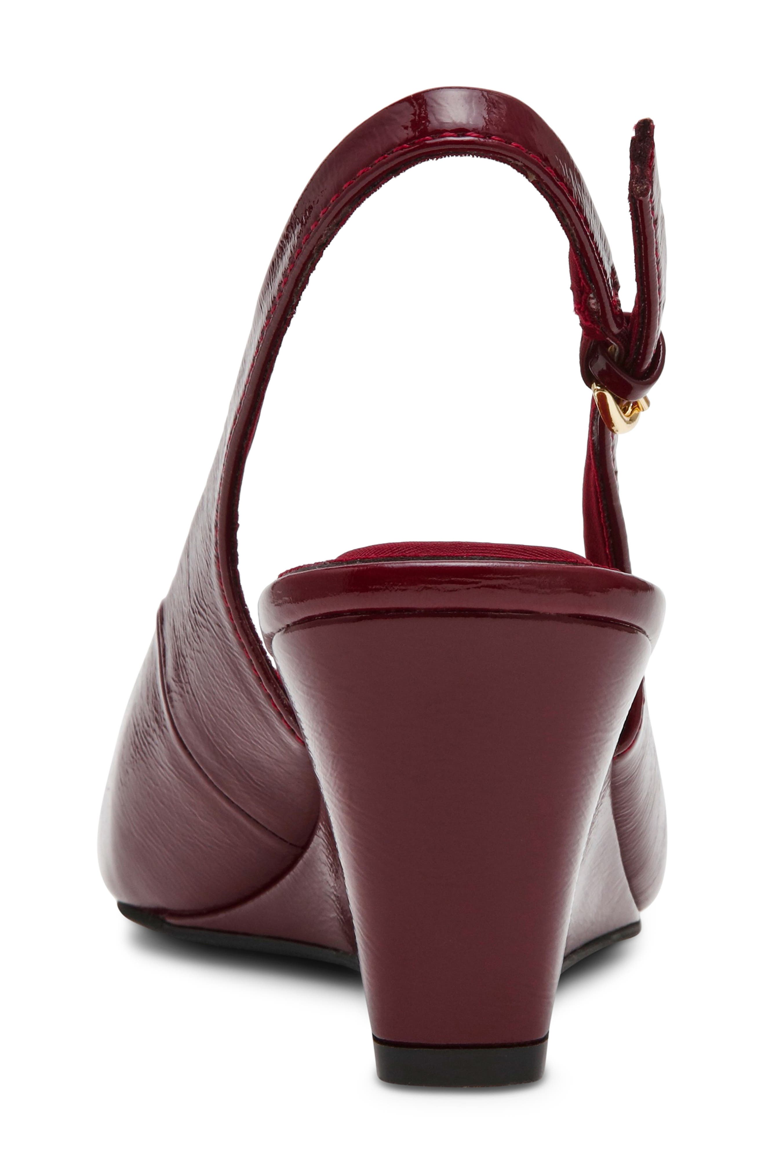 Cookie Wedge Slingback Pump, Alternate, color, BURGUNDY PATENT