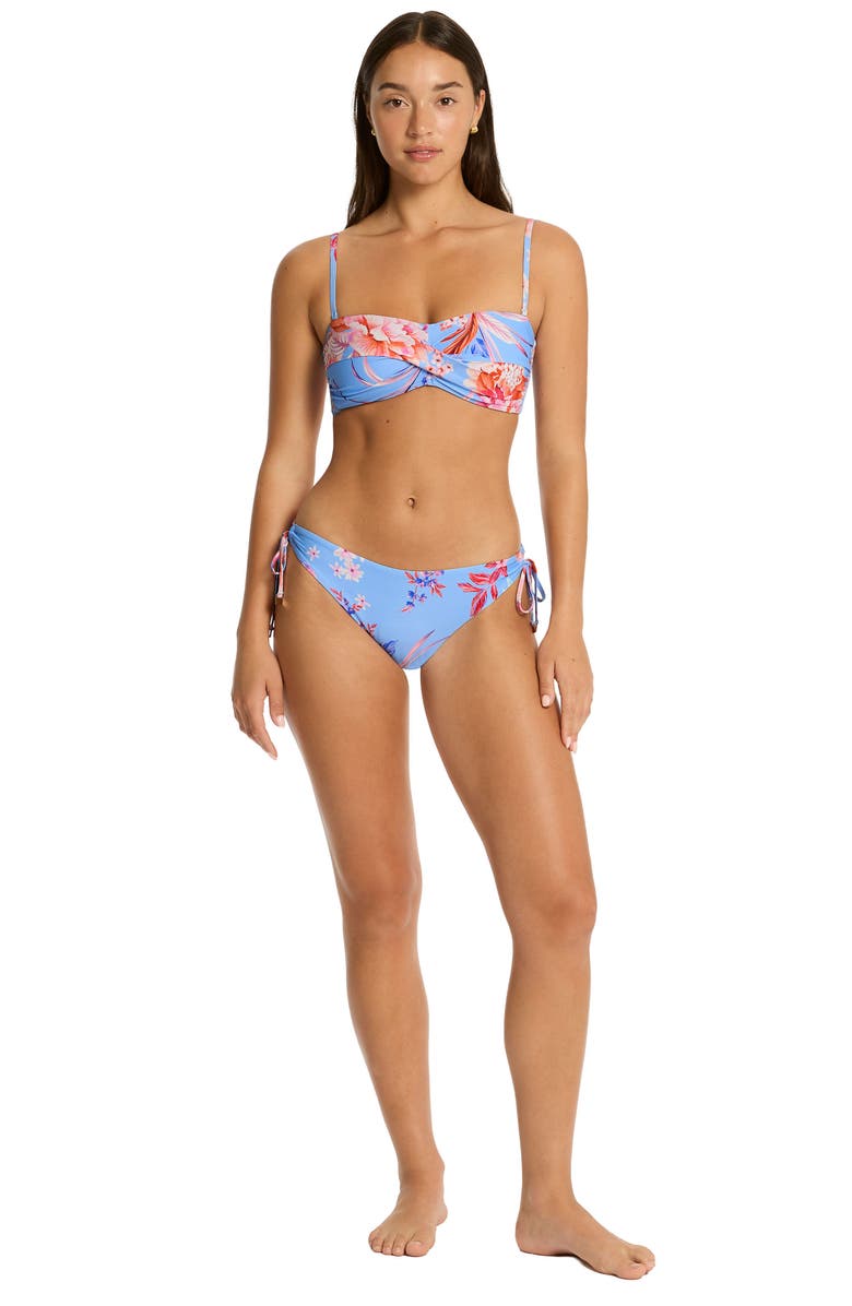 Sea Level Indochine Twist Bandeau Bikini Top, Alternate, color, Light Blue
