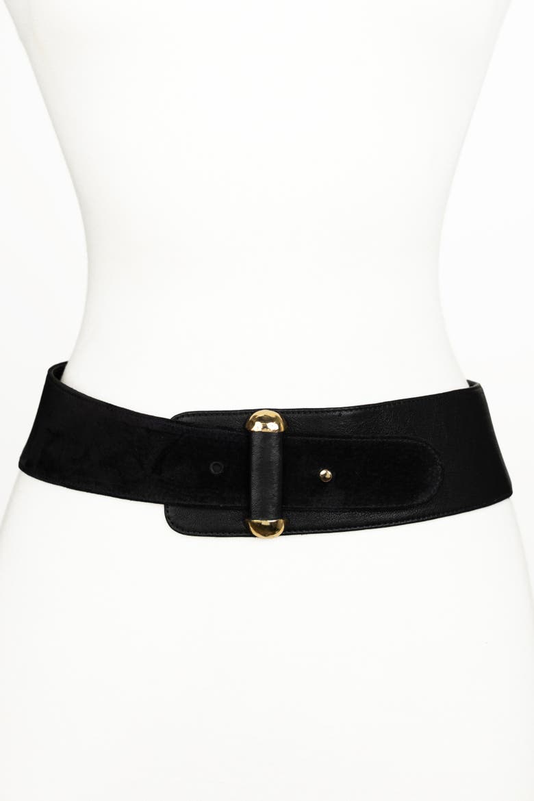 Vixen Color Block Leather Belt, Main, color, Black