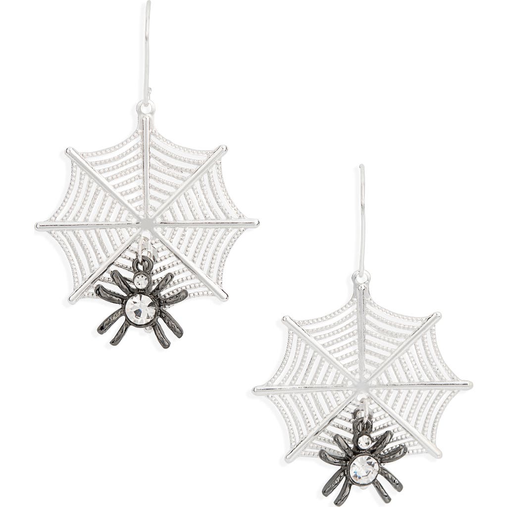 Leith Spiderweb Drop Earrings In Metallic