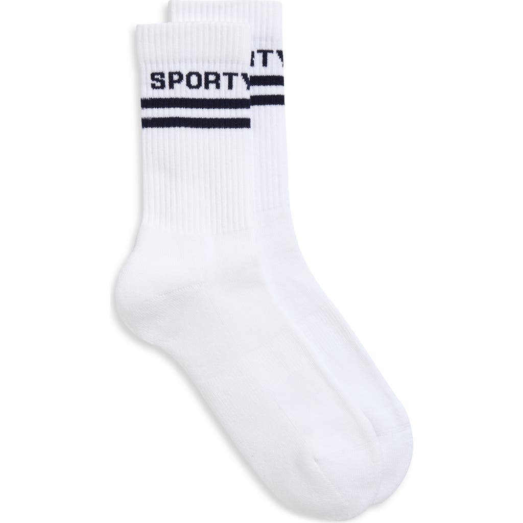 Sporty And Rich Sporty & Rich Logo Cotton Blend Crew Socks