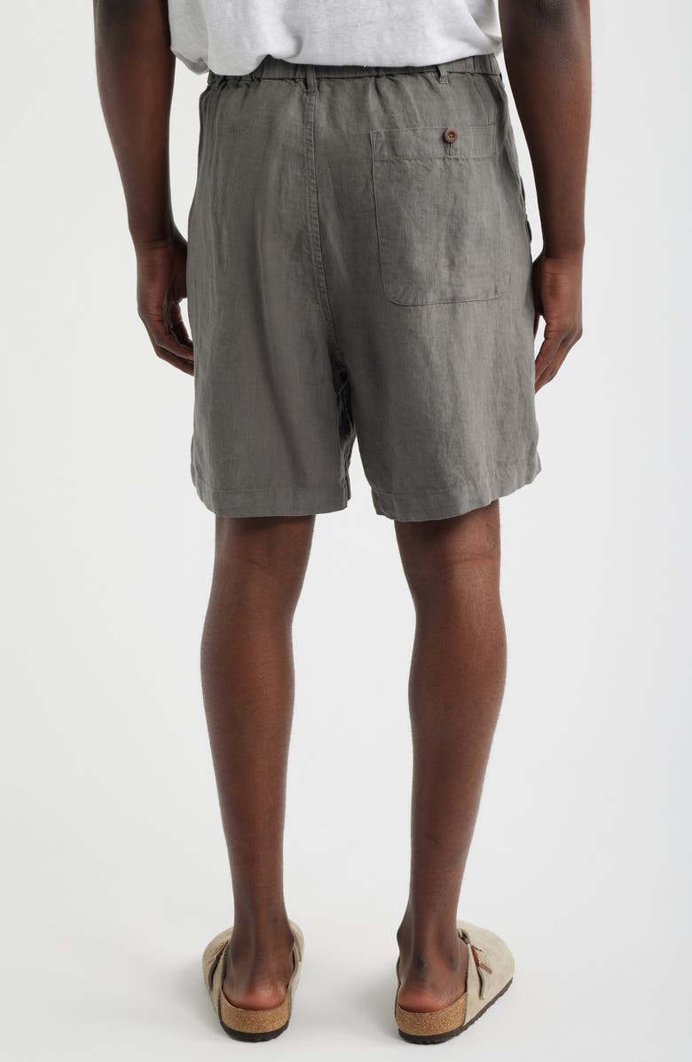Madewell Pull-On Linen Shorts, Alternate, color, Stormy Spruce