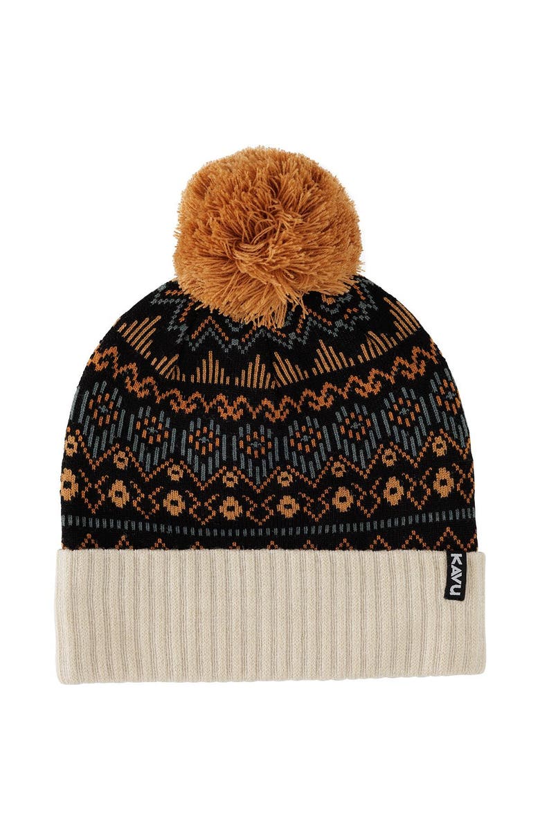KAVU Herschel Pom Beanie, Main, color, Chalet Holiday