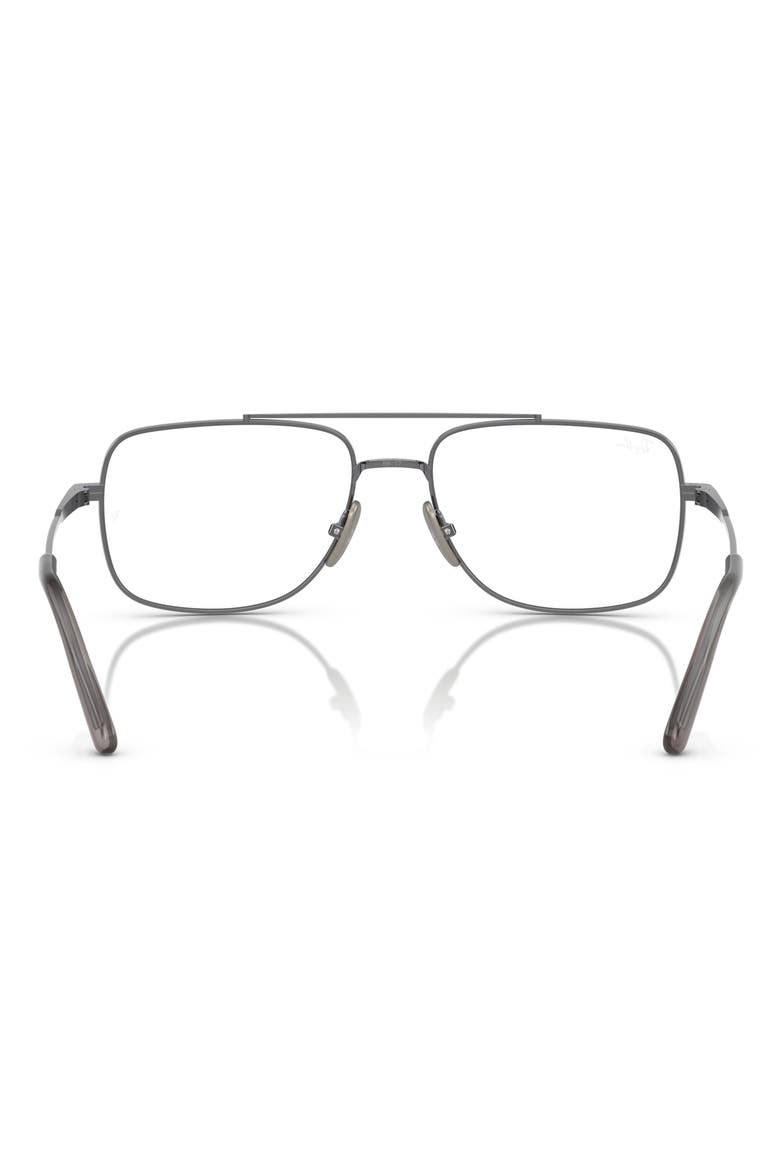 58mm Square Optical Glasses, Alternate, color, GUNMETAL