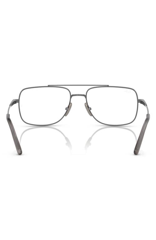 Ray Ban Ray-ban William Titanium 56mm Square Optical Glasses In Gunmetal