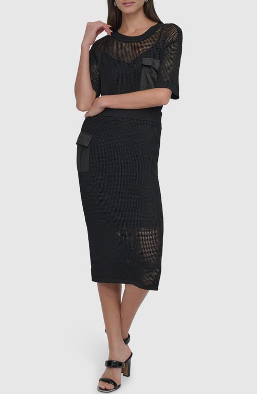 Dkny Sportswear Midi Sweater Skirt In Black