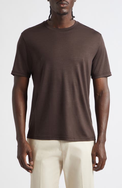 Solid Wool Jersey Crewneck T-Shirt