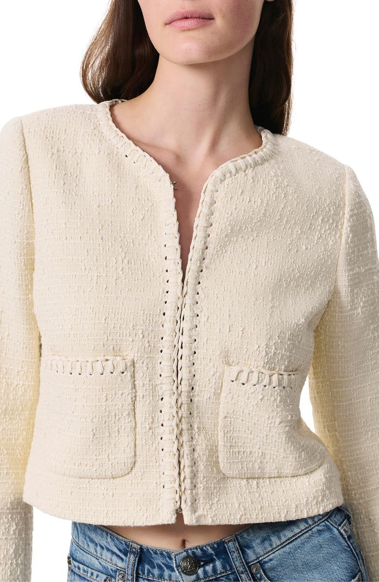 rag & bone Cheyenne Tweed Jacket, Alternate, color, White