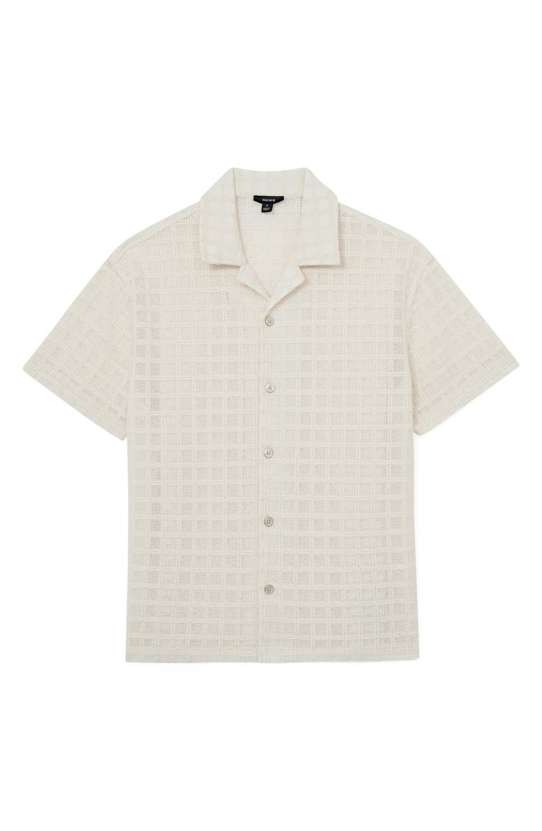 Reiss Belardo Cotton Blend Camp Shirt, Alternate, color, Off White
