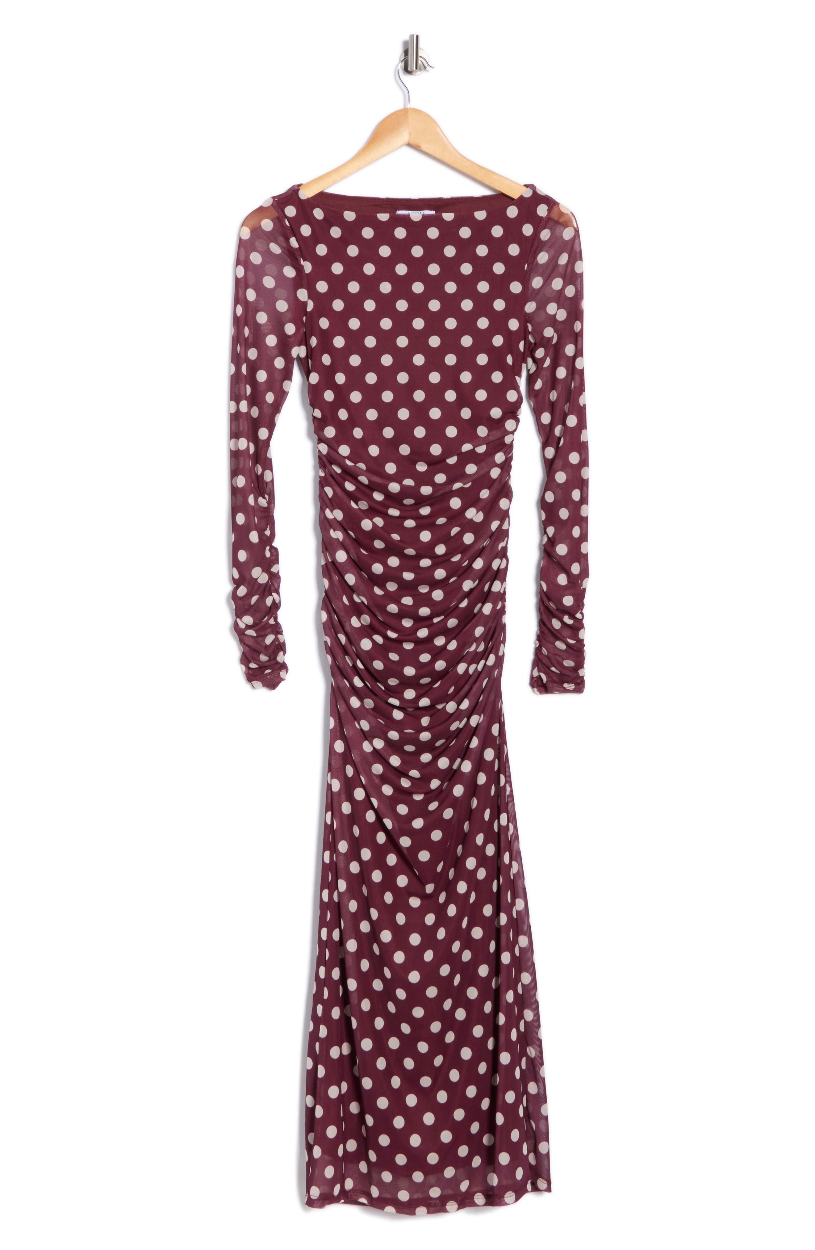 Afrm Los Angeles Wreneth Polka Dot Long Sleeve Dress In Multi