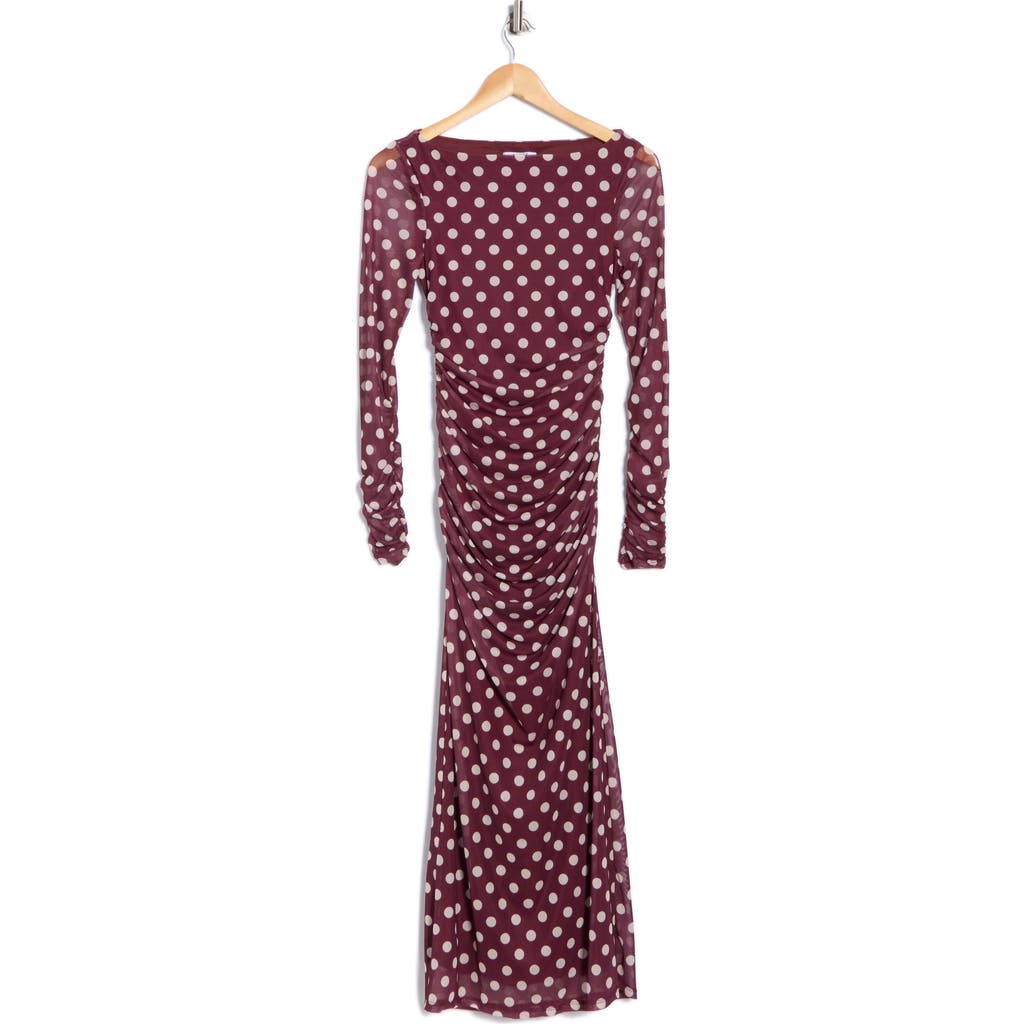 Afrm Los Angeles Wreneth Polka Dot Long Sleeve Dress In Multi