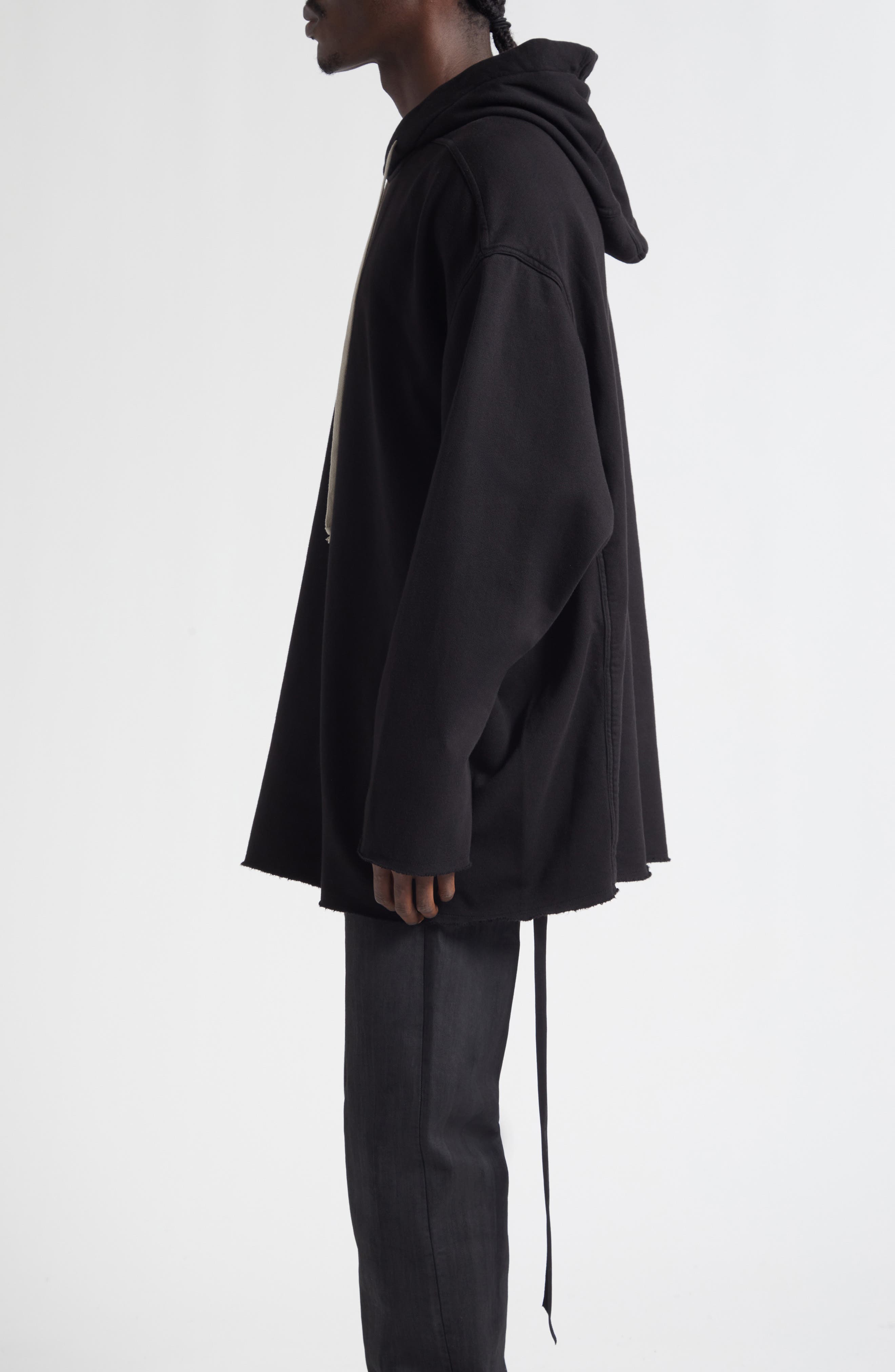 Peter Rick Owens Cropped Hooded Black | Jacket Jumbo Hoodie - Size