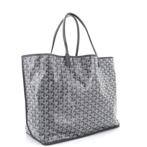 Pre-owned Goyard Goyard Anjou Reversible Tote Coated Canvas Gm In Gray