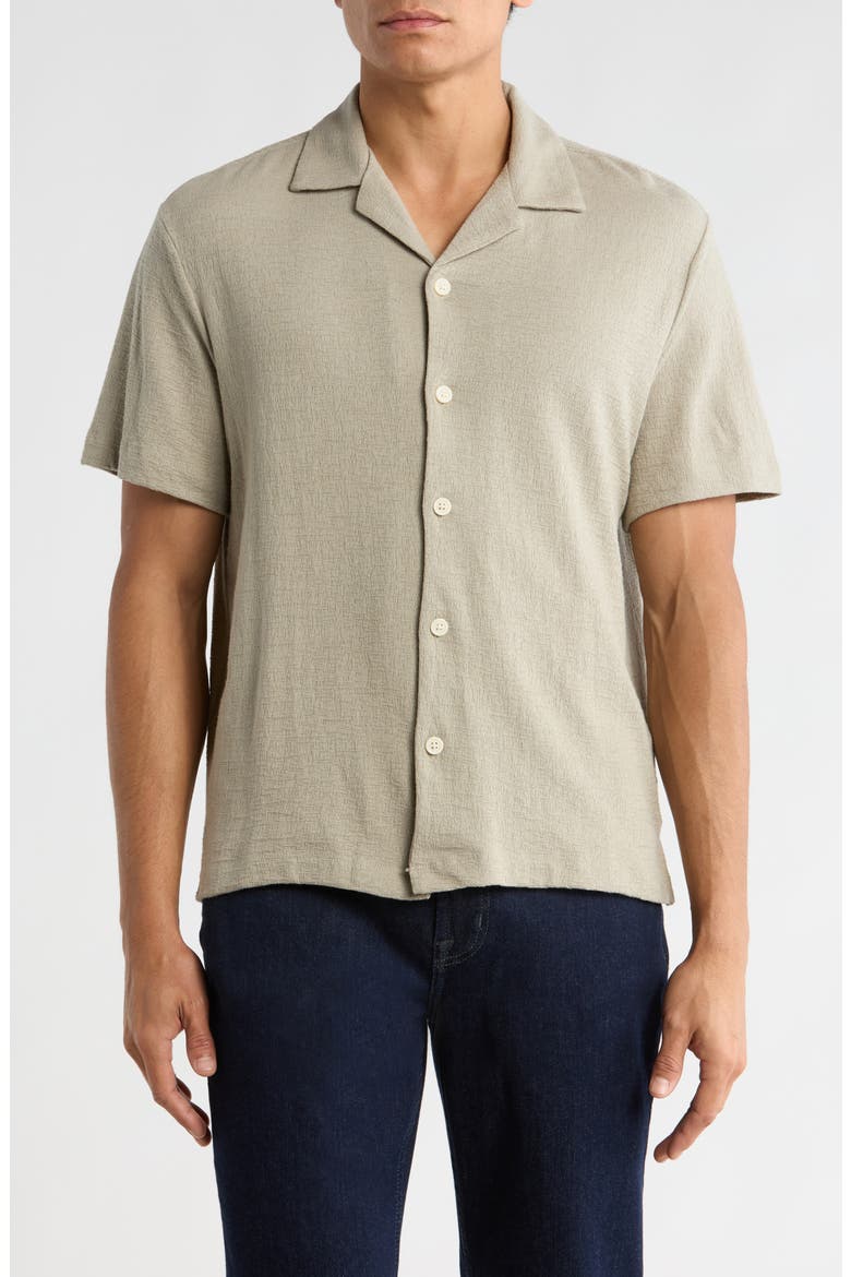 Relaxed Fit Short Sleeve Button-Up Shirt, Main, color, SAGE GREEN