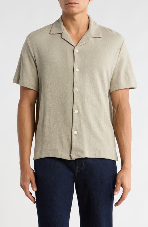 Relaxed Fit Short Sleeve Button-Up Shirt