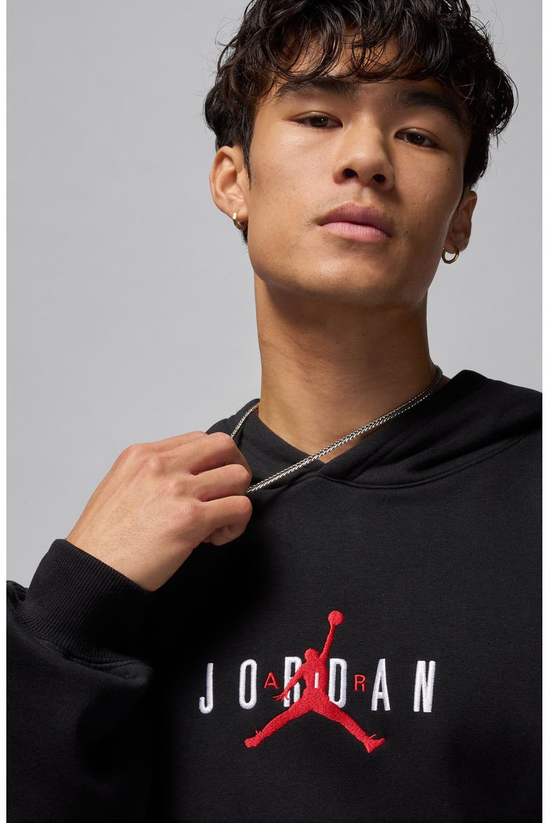 Brooklyn Oversize Stretch Hoodie, Alternate, color, BLACK/ GYM RED