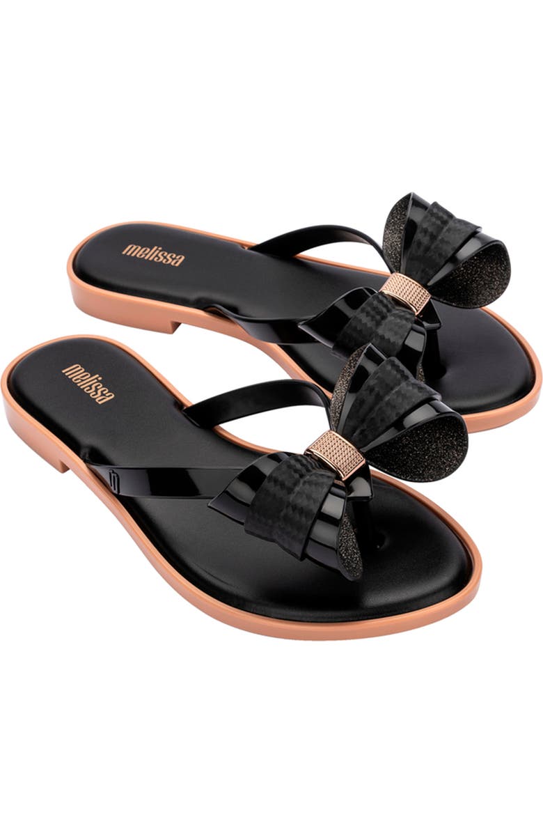 Melissa Slim V Ad Water Resistant Flip Flop, Main, color, Black/Beige