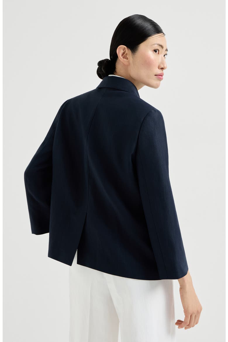 Fluid twill blazer with monili, Alternate, color, Blue