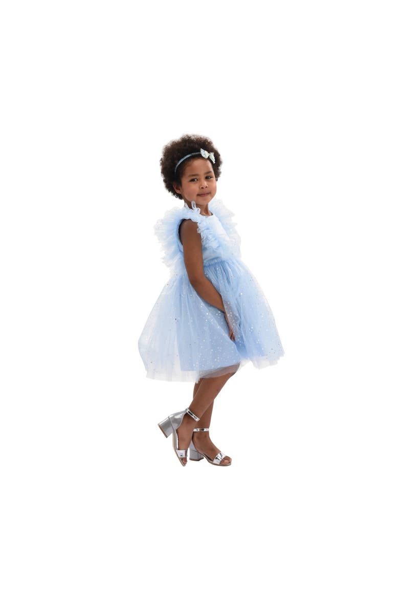 Party Dress with Glitter Stars, Alternate, color, Light Blue