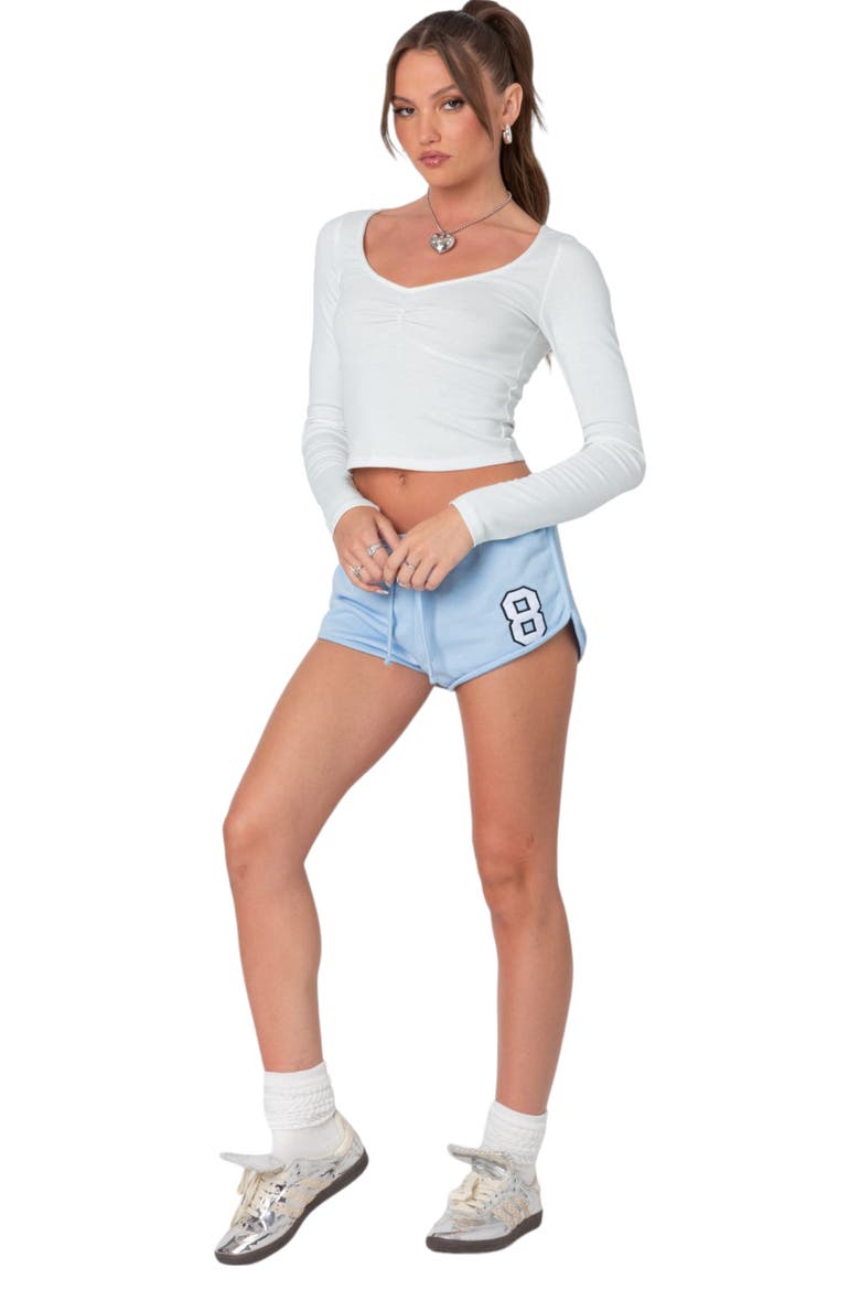 Dolphina Drawstring Shorts, Alternate, color, LIGHT-BLUE