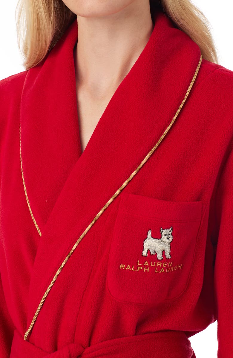 Lauren Ralph Lauren Fleece Robe, Alternate, color, Red