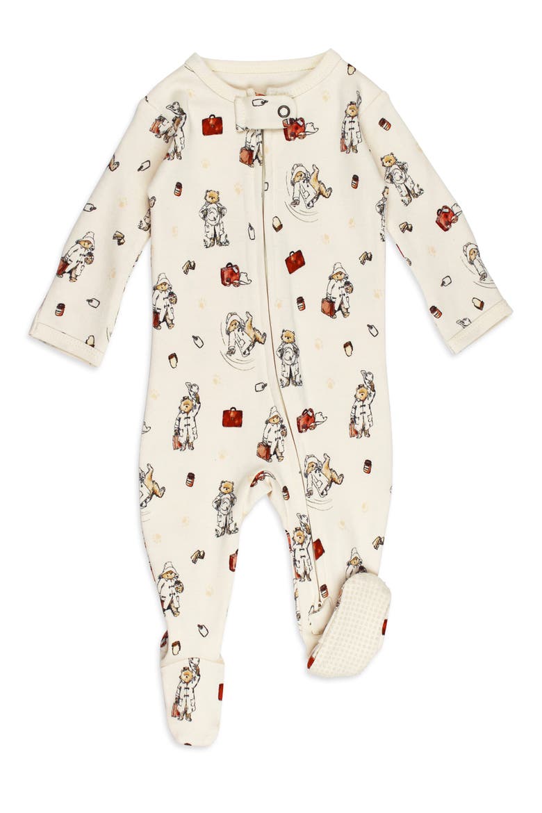 x Paddington Fitted One-Piece Organic Cotton Footie Pajamas, Main, color, ADVENTURE PADDINGTON