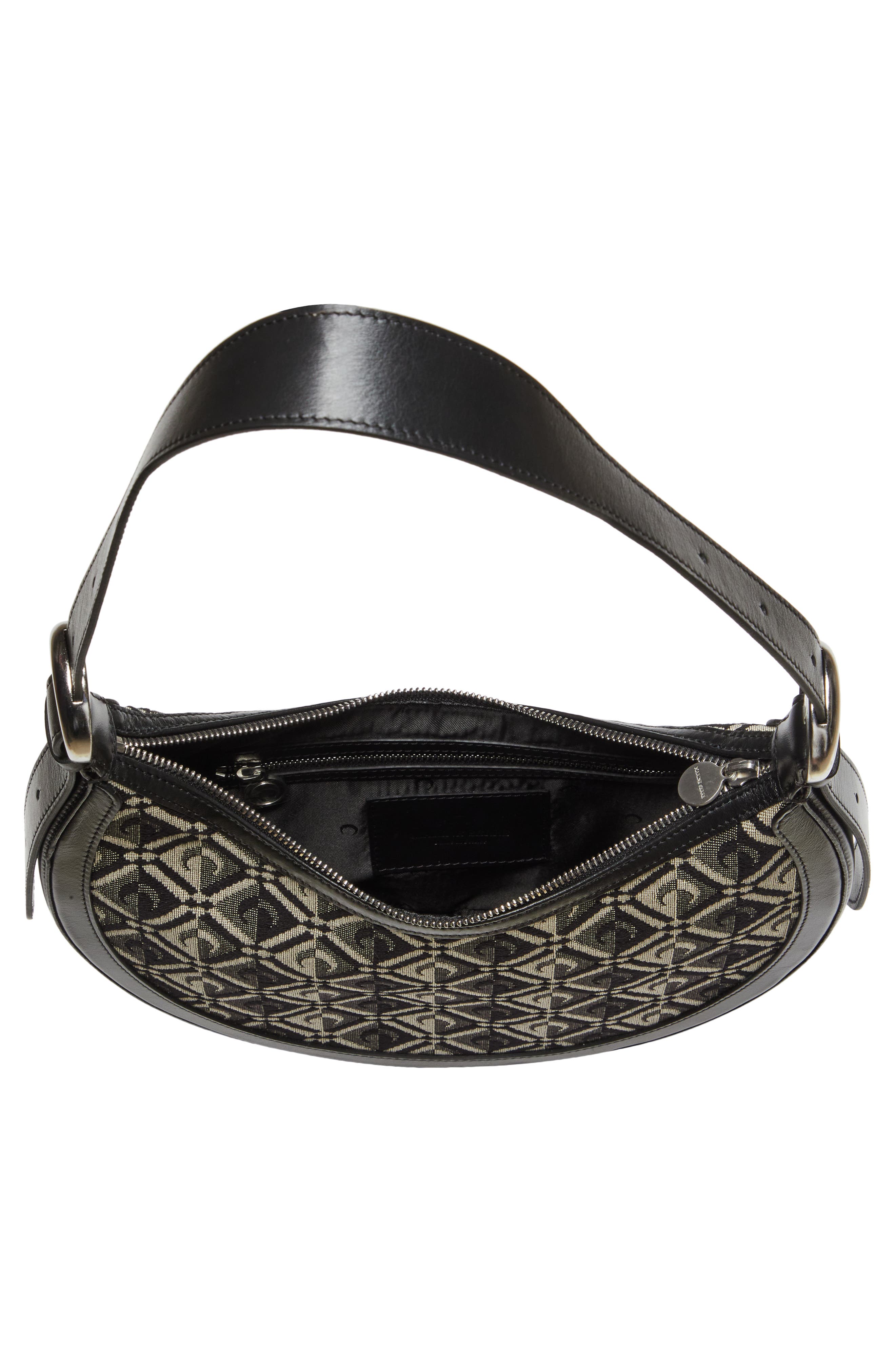 Marine Serre Crescent Moon Diamant Jacquard Shoulder Bag, Alternate, color, 