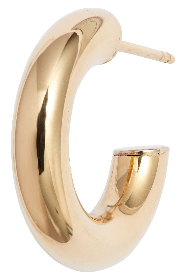 14K Gold Small Thick Hoop Earrings, Alternate, color, YELLOW GOLD