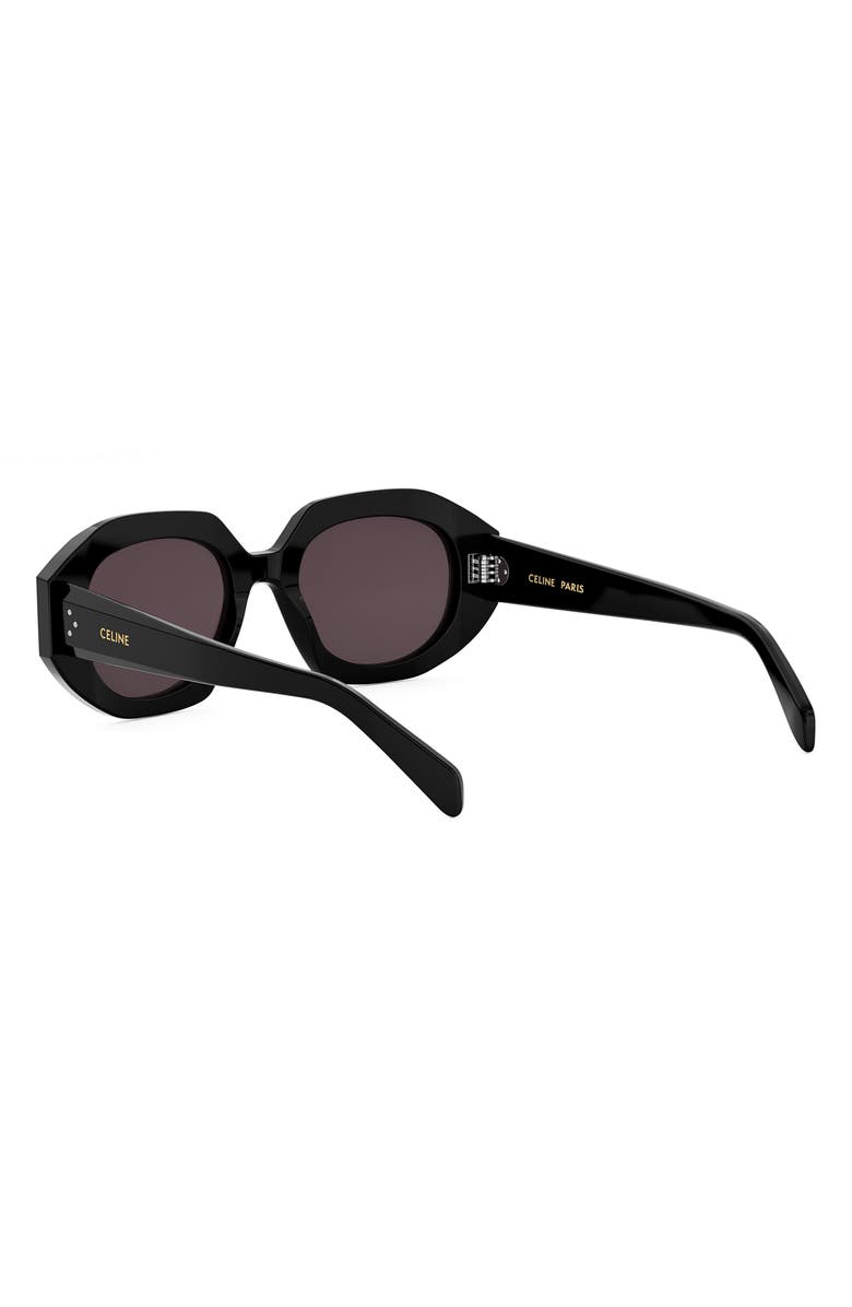 CELINE Bold 3 Dots 52mm Geometric Sunglasses, Alternate, color, Shiny Black / Violet