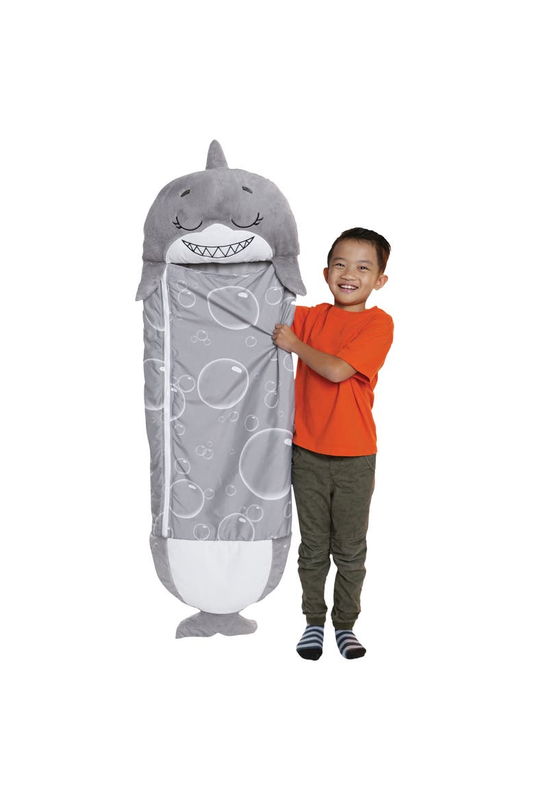 Grey Shark 2 in 1 Pillow & Sleeping Bag Medium, 54 inch x 20 inch, Alternate, color, Gray