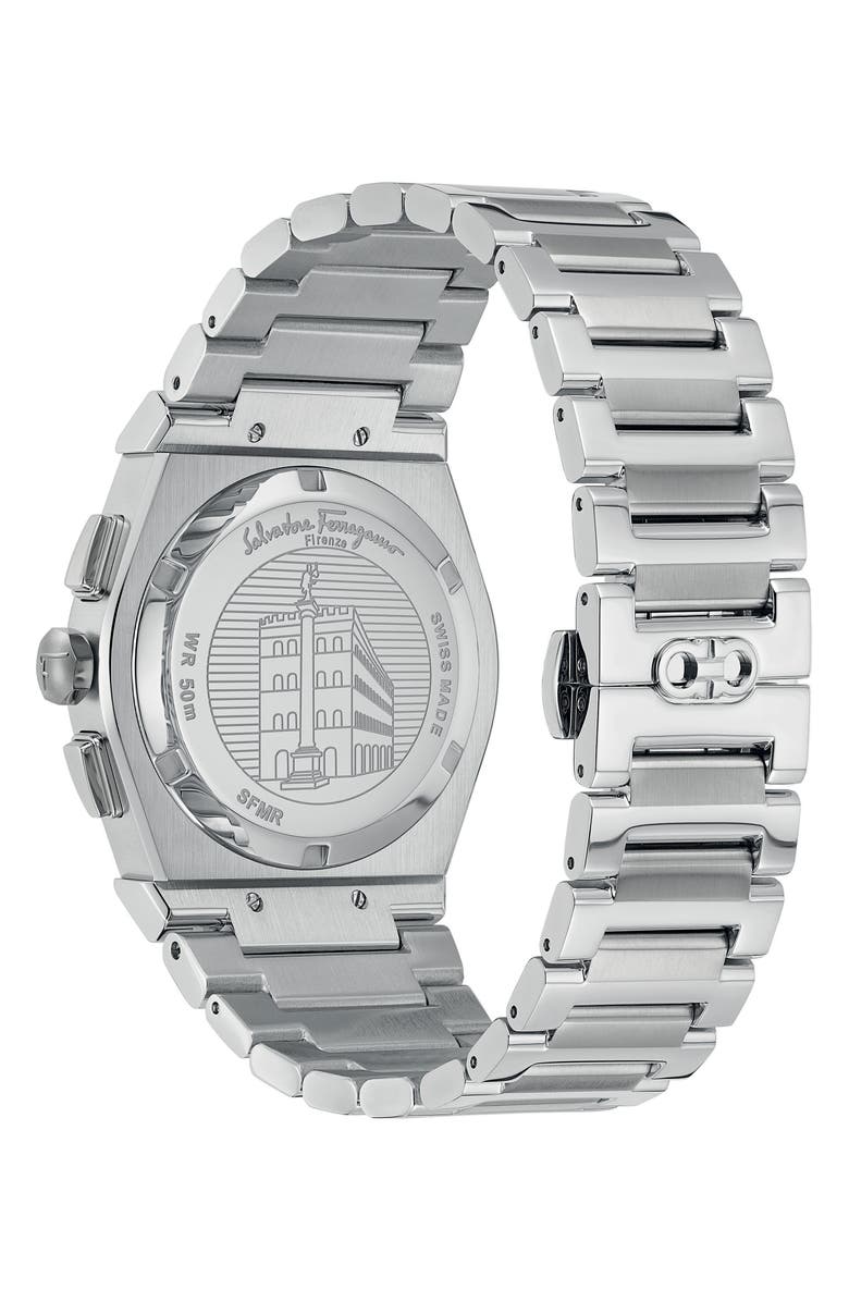 FERRAGAMO Vega Chrono Bracelet Watch, 42mm, Alternate, color, Stainless Steel