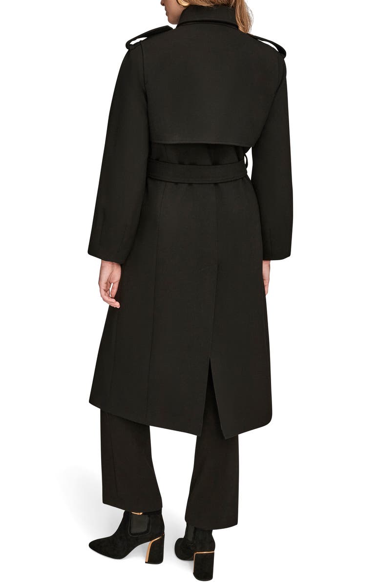 Donna Karan New York Modern Crepe Trench Coat, Alternate, color, Black