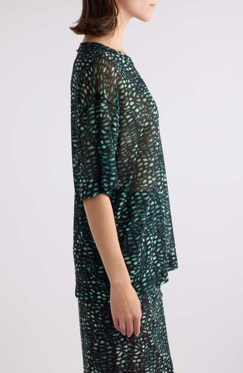 Shop Dries Van Noten Hoge Print Mesh T-shirt In Malachite